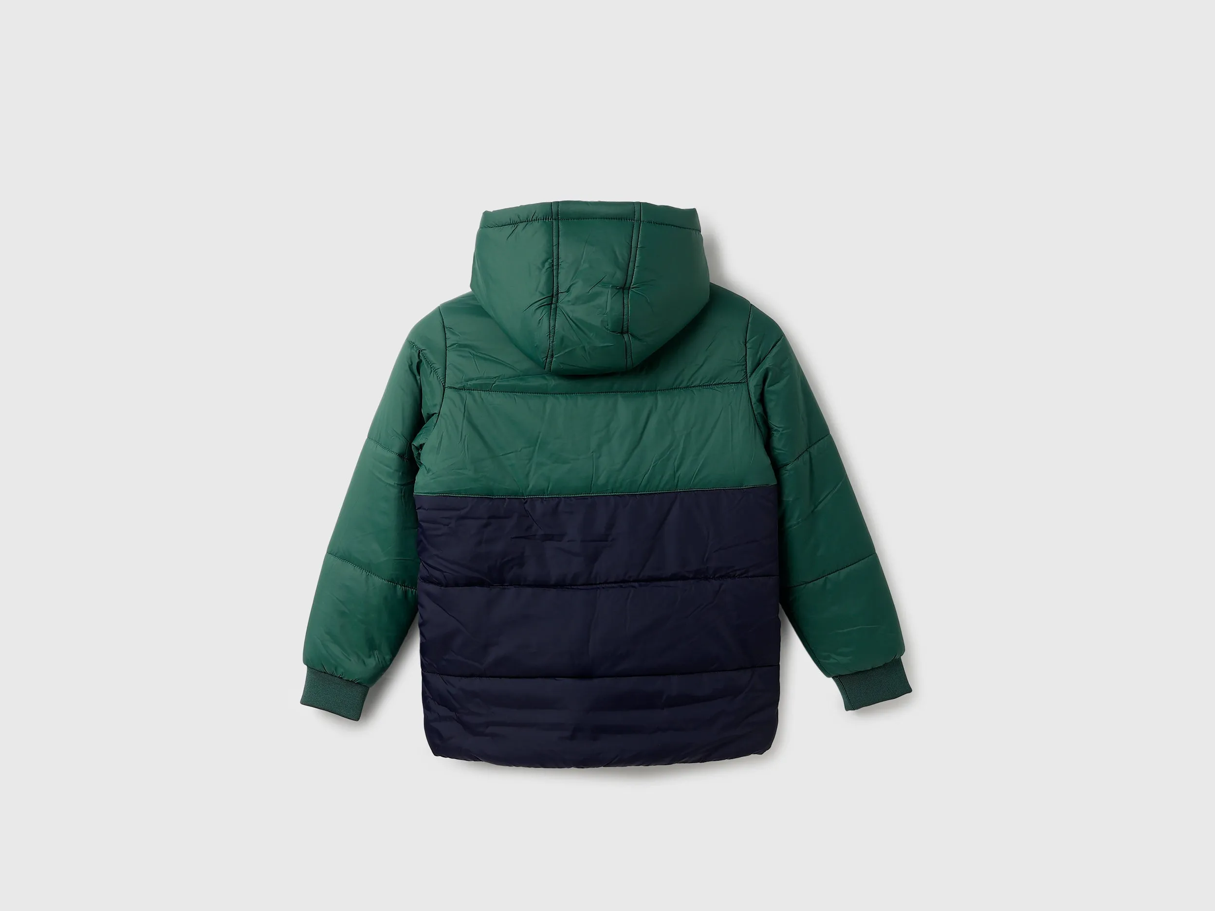 Boy's Regular Fit Hooded Neck Color Blocked Jacket
