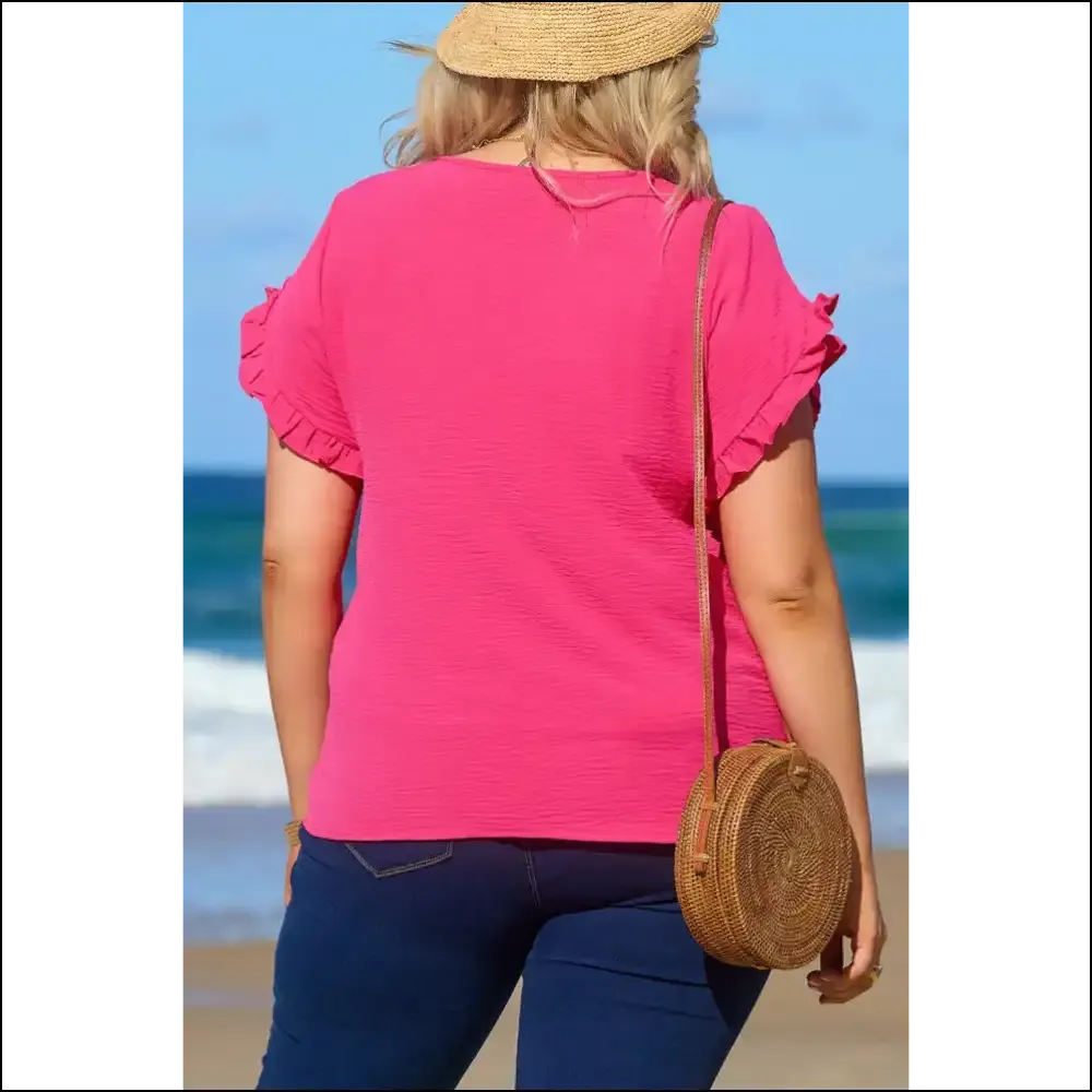 Bright Pink Ruffled Riot: Needful Things' Plus Size Pink Ruffled Top 💖🔥