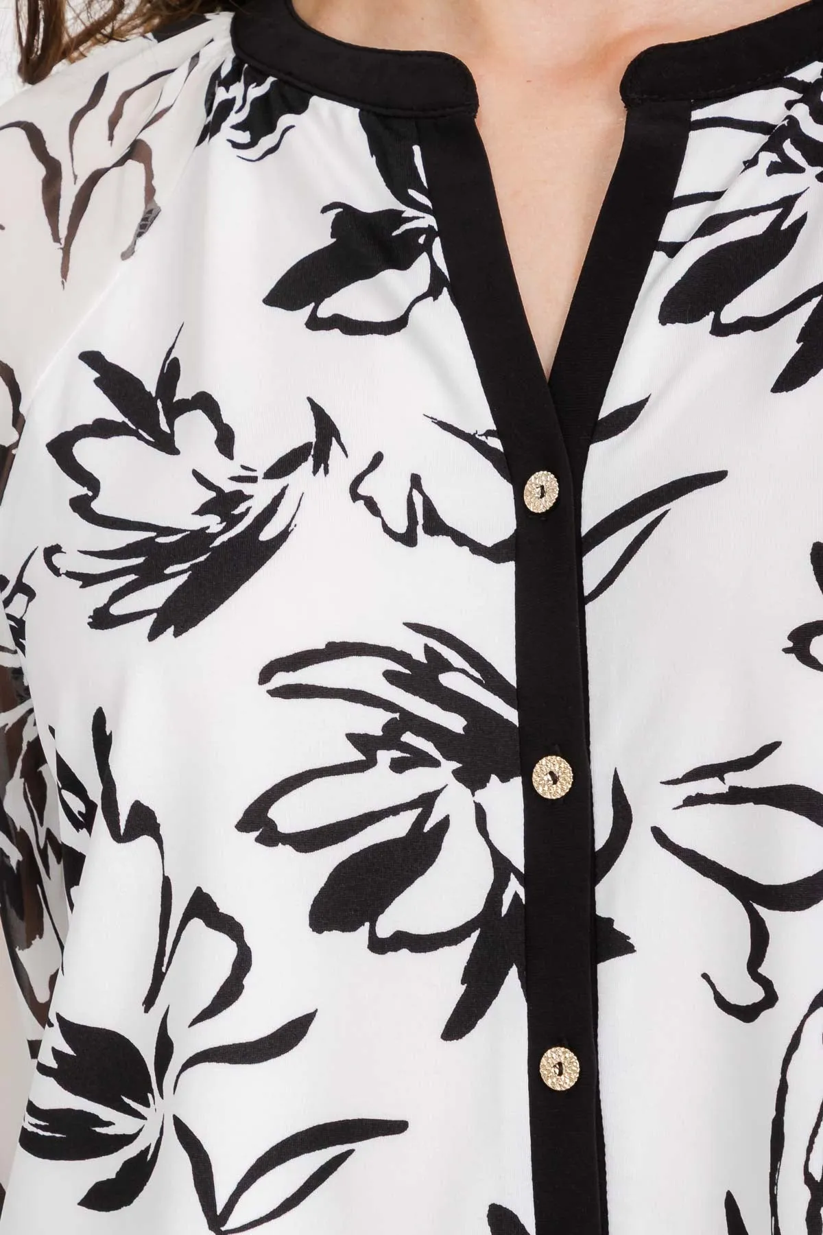 BUTTON FRONT CONTRAST PIPPING SHIRT