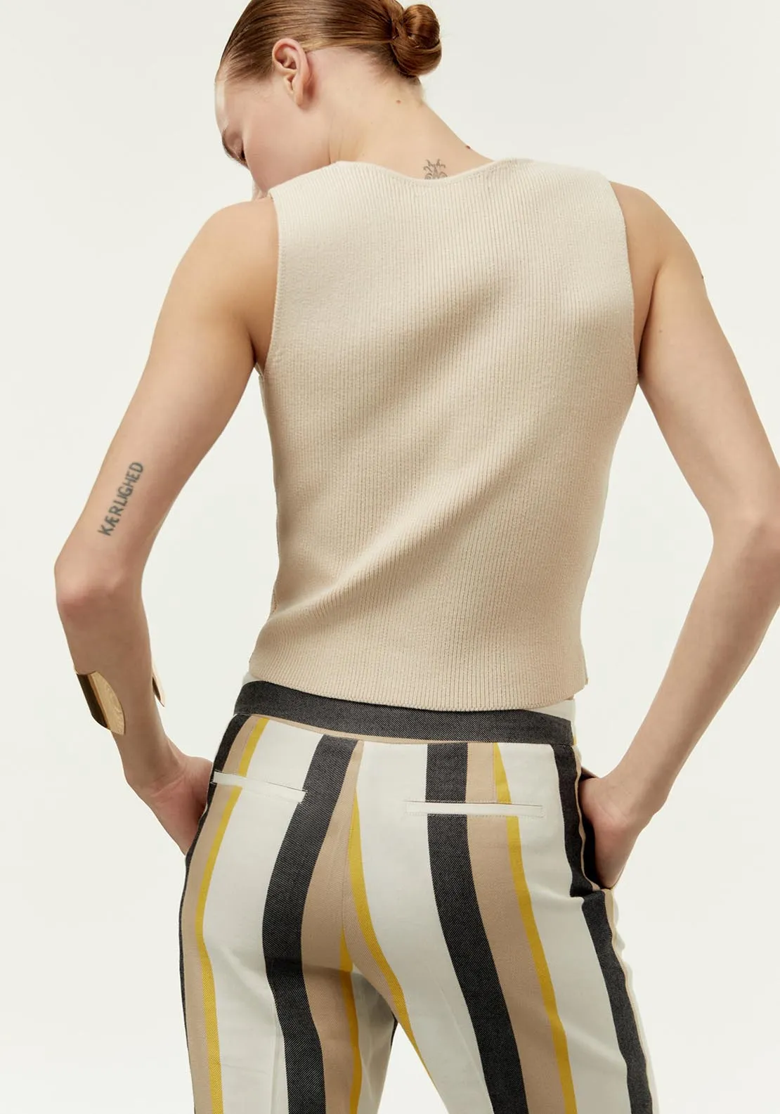 Buttons knit waistcoat - Beige