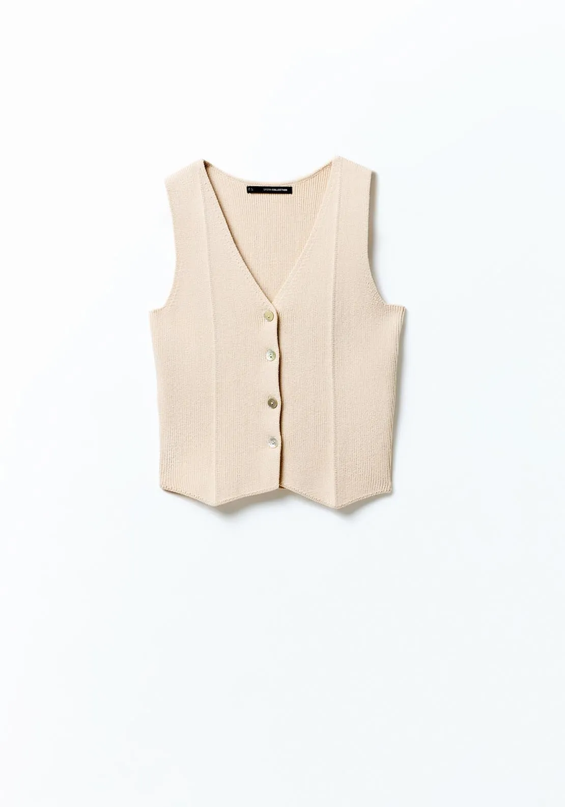 Buttons knit waistcoat - Beige