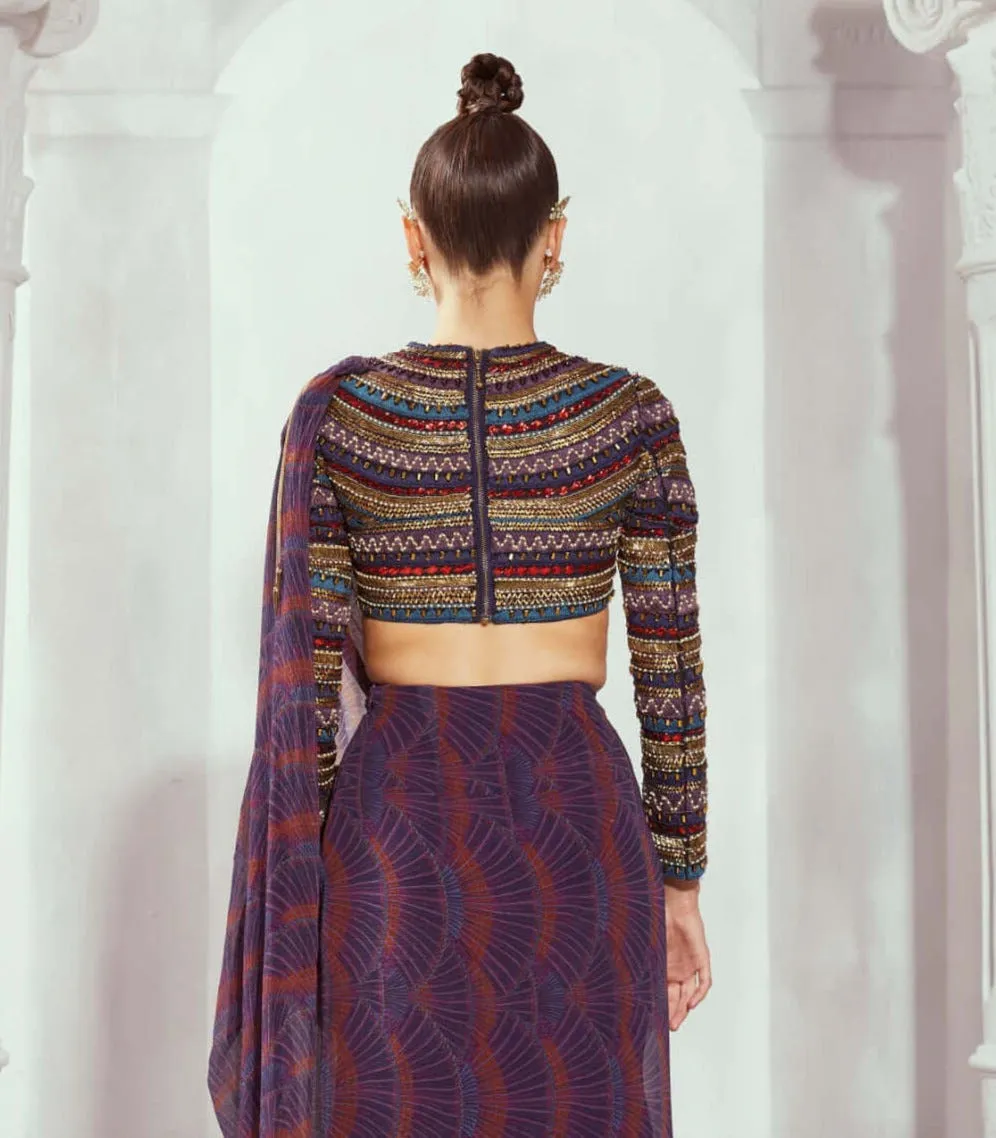 Byzantine embroidered crop top