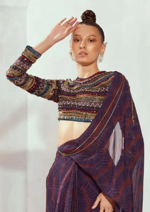 Byzantine embroidered crop top