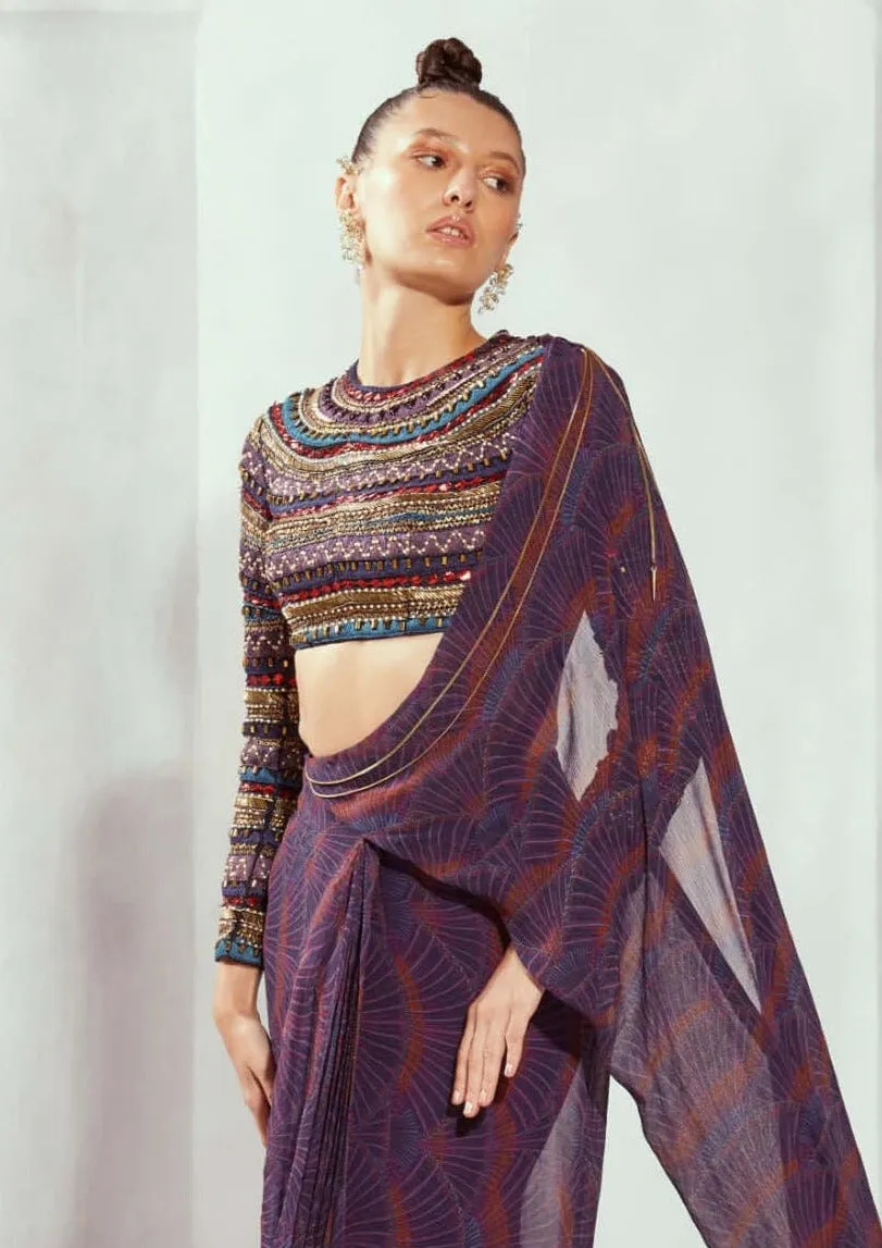 Byzantine embroidered crop top