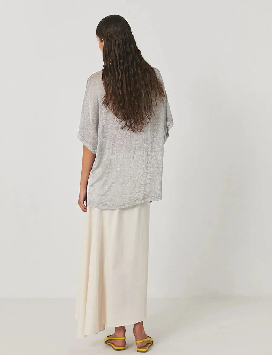 Carabell Metal Mesh Tee - Silver