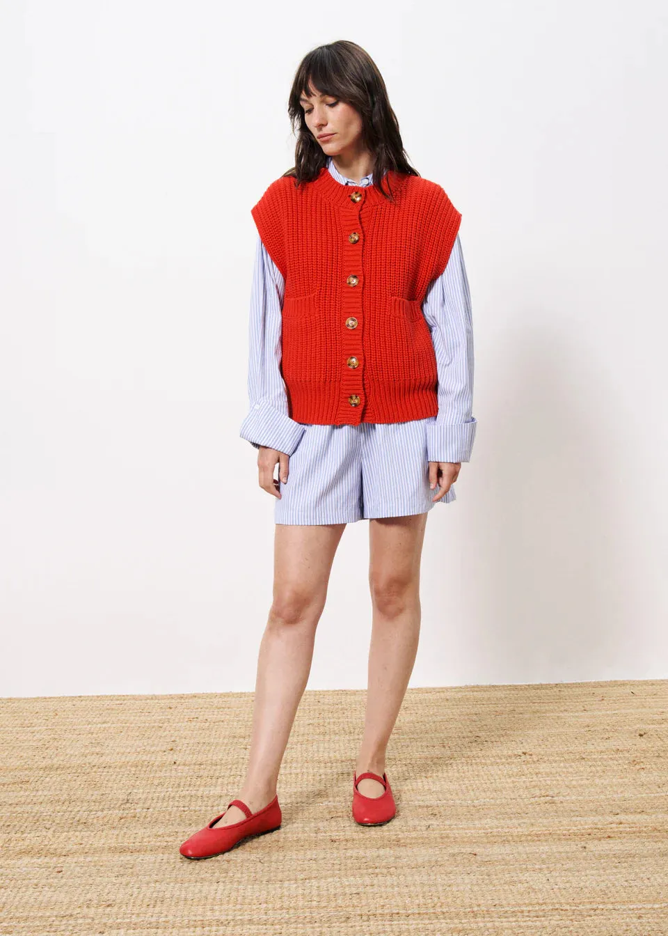 Carmele Knit Vest - Red