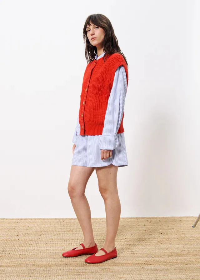 Carmele Knit Vest - Red