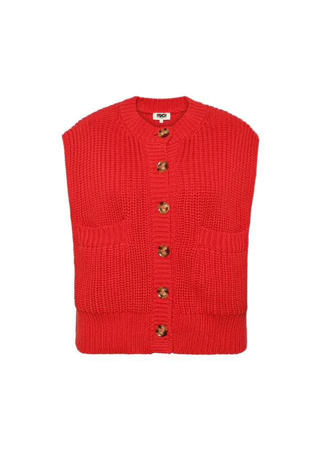 Carmele Knit Vest - Red