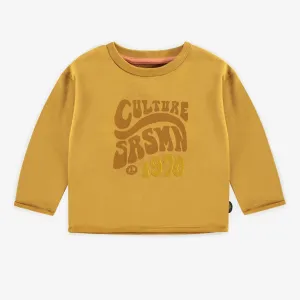 Chandail moutarde à manches longues en coton français, bébé  || Mustard long sleeves shirt in french terry, baby