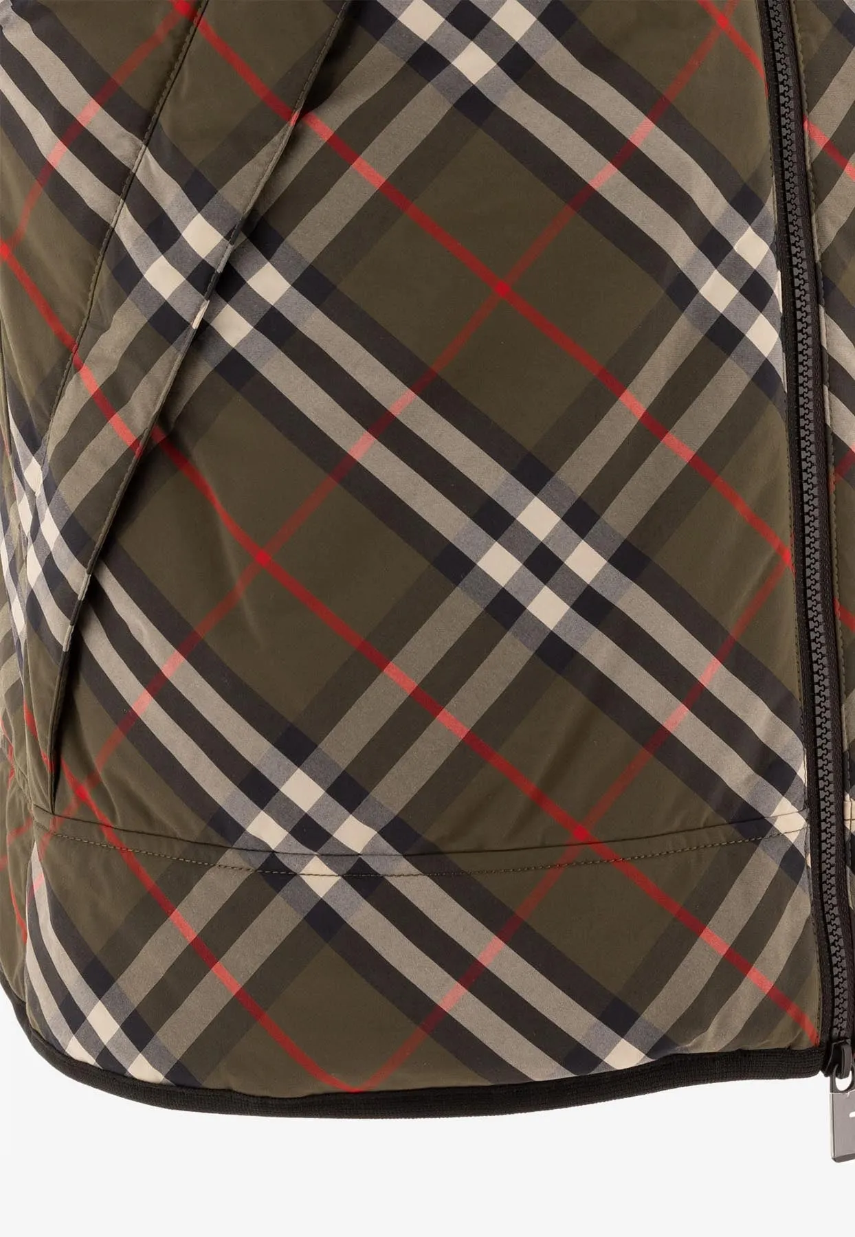 Checked Padded Zip-Up Vest