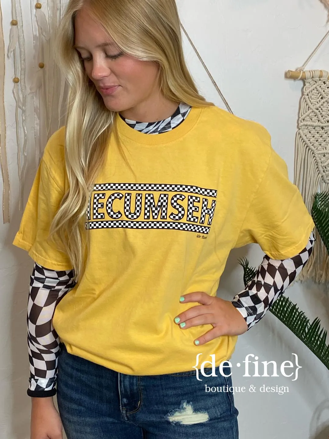 Checker Sheer Top in Black or Red - Great for layering!