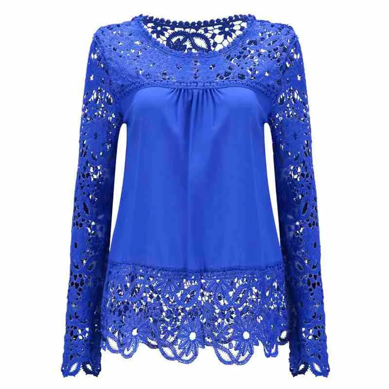 Chiffon Long Sleeve Women Blouses White Lace Up Ladies Women Tops Women Shirts Clothing Plus Size