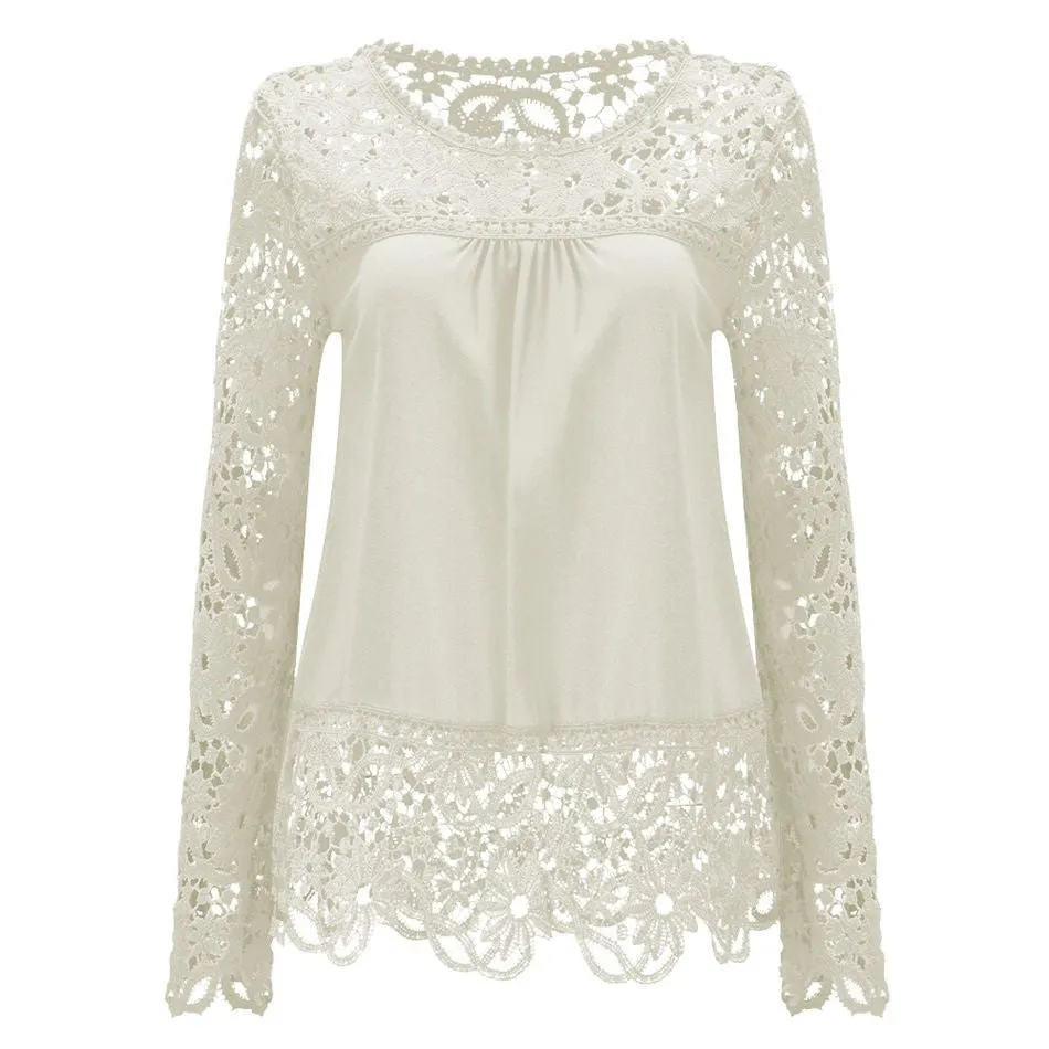 Chiffon Long Sleeve Women Blouses White Lace Up Ladies Women Tops Women Shirts Clothing Plus Size