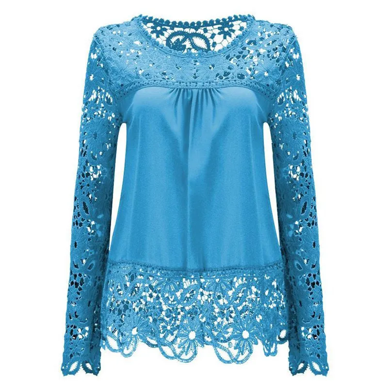 Chiffon Long Sleeve Women Blouses White Lace Up Ladies Women Tops Women Shirts Clothing Plus Size