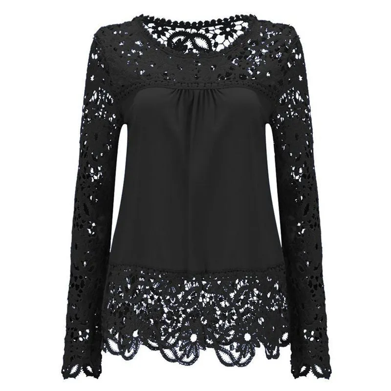 Chiffon Long Sleeve Women Blouses White Lace Up Ladies Women Tops Women Shirts Clothing Plus Size
