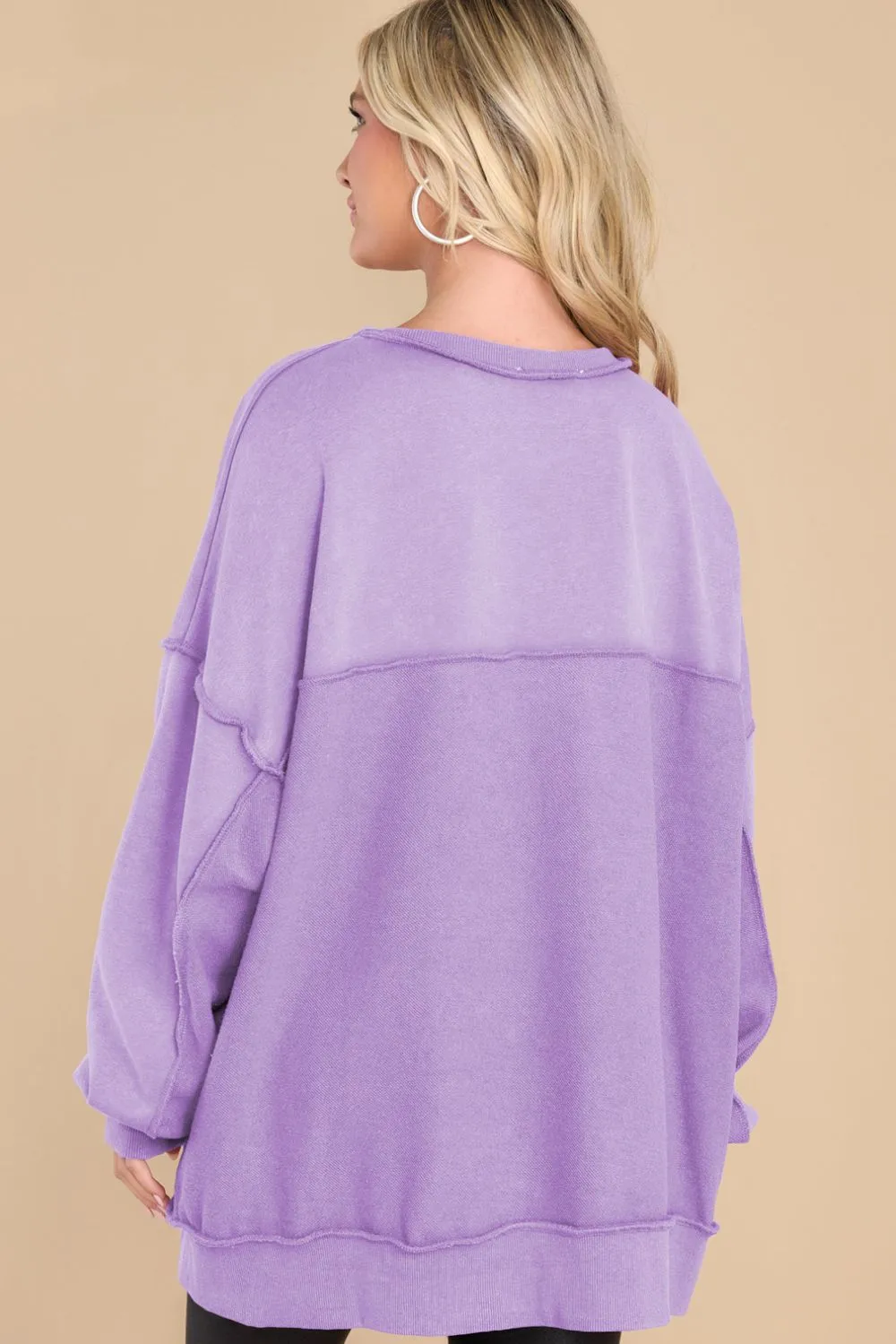 Christina Exposed Seam Long Sleeve Sweatshirt