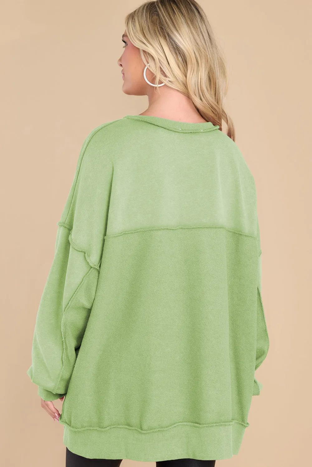 Christina Exposed Seam Long Sleeve Sweatshirt