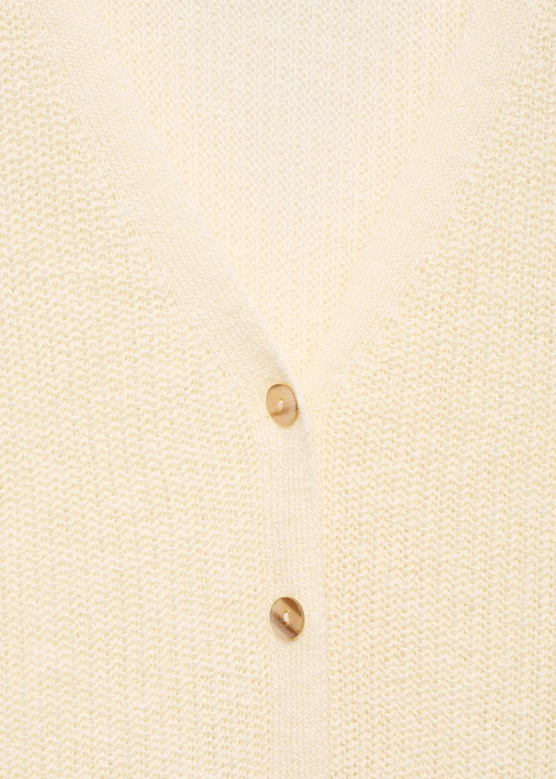 Chunky knit vest with buttons - Light Beige