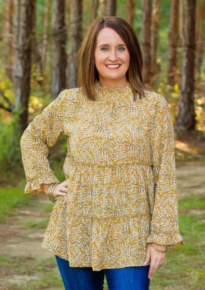 Colby Tiered Top - Mustard