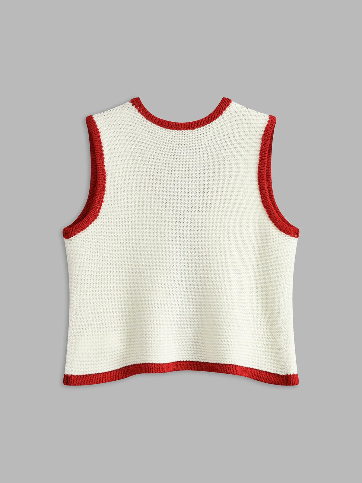 Color Block Knotted Sweater Vest