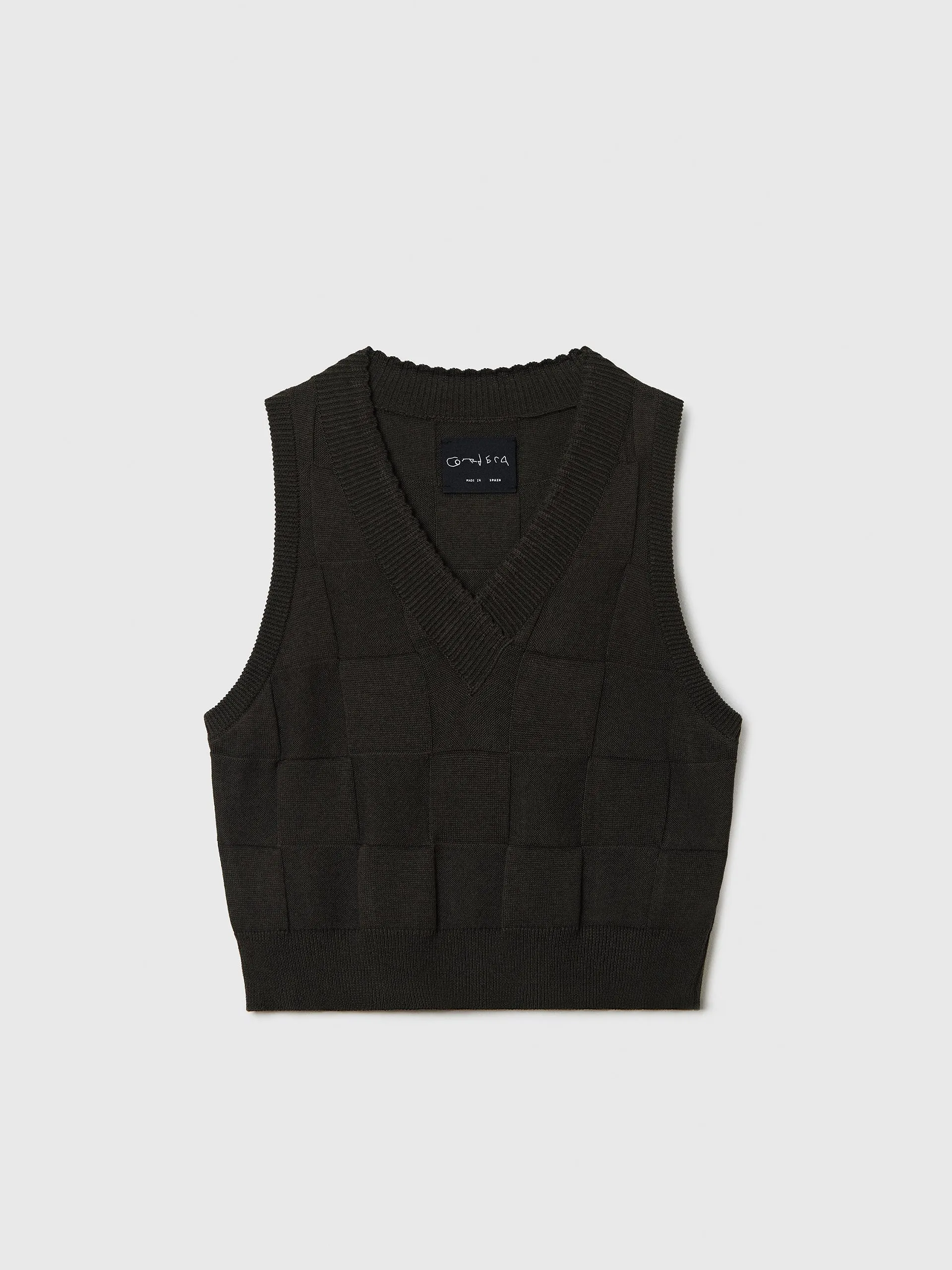 CORDERA Checked Cotton and Cashmere Waistcoat Dark Moss