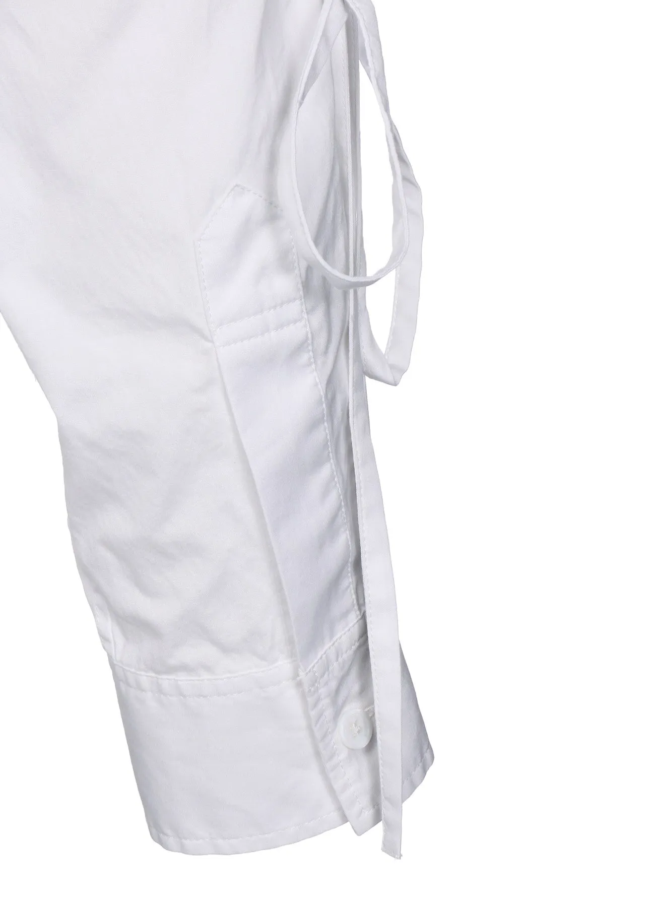 COTTON BROAD CLOTH OVERSIZED SHIRT WITH GATHERED STRINGS