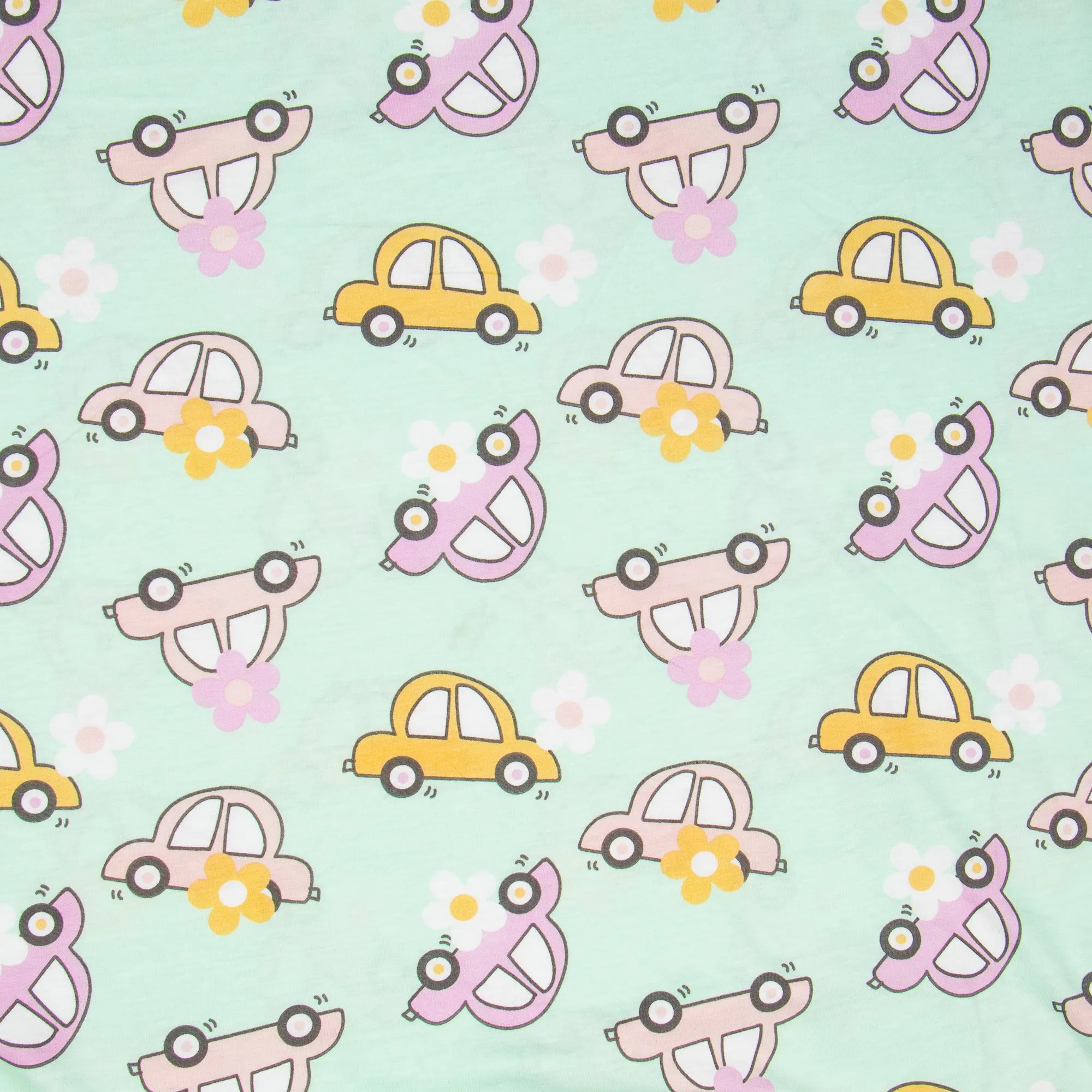 Cotton Knit Cars Print
