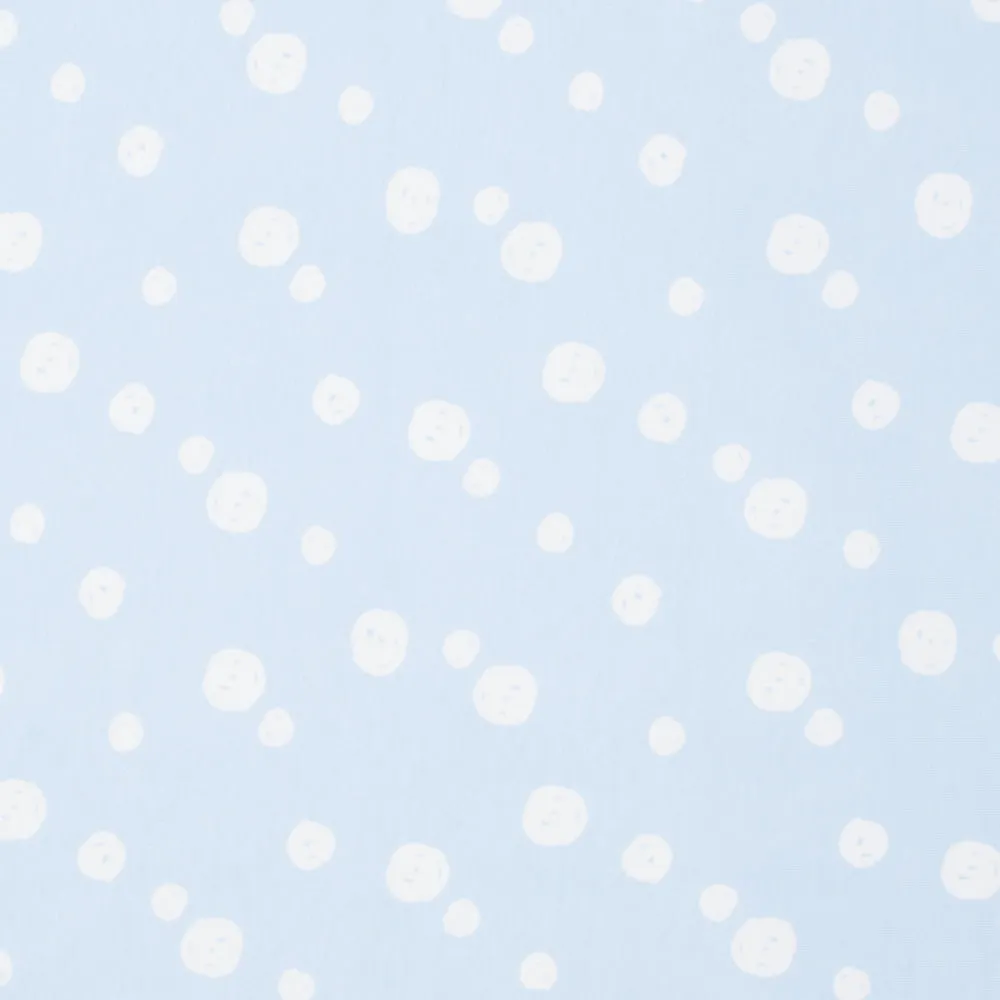 Cotton Knit Sky Blue Smiley Print