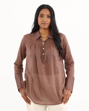 Cotton Voile Long Sleeve Blouse