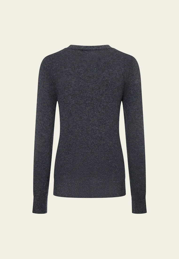 Crew-neck Logo-patch Embroidered Jumper