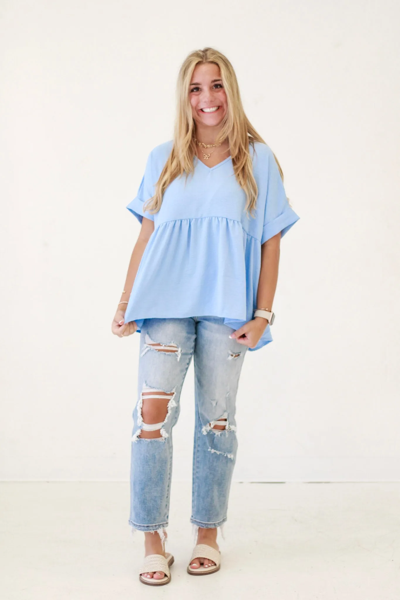 Cruise Into You Top in Blue