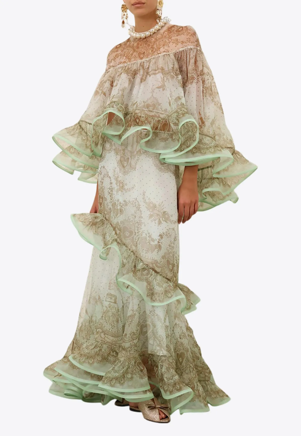 Crush Flutter Ruffled Maxi Skirt