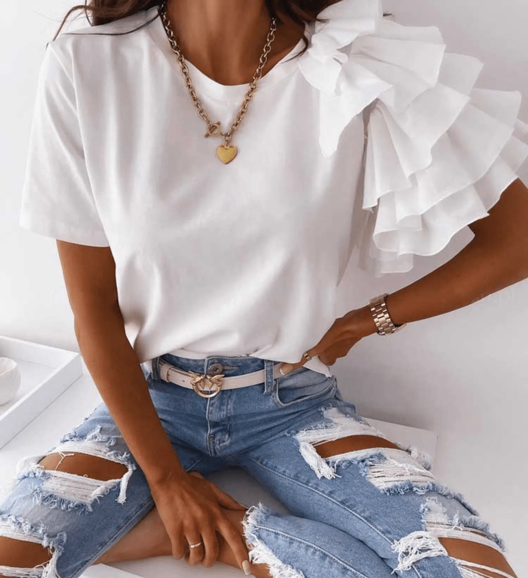 Danica – Feminine Ruffled Women’s Shirt