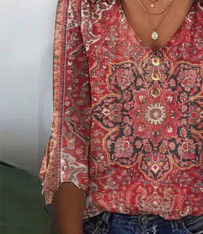 Daniela | Boho Ruffle Vintage Blouse