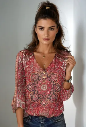 Daniela | Boho Ruffle Vintage Blouse