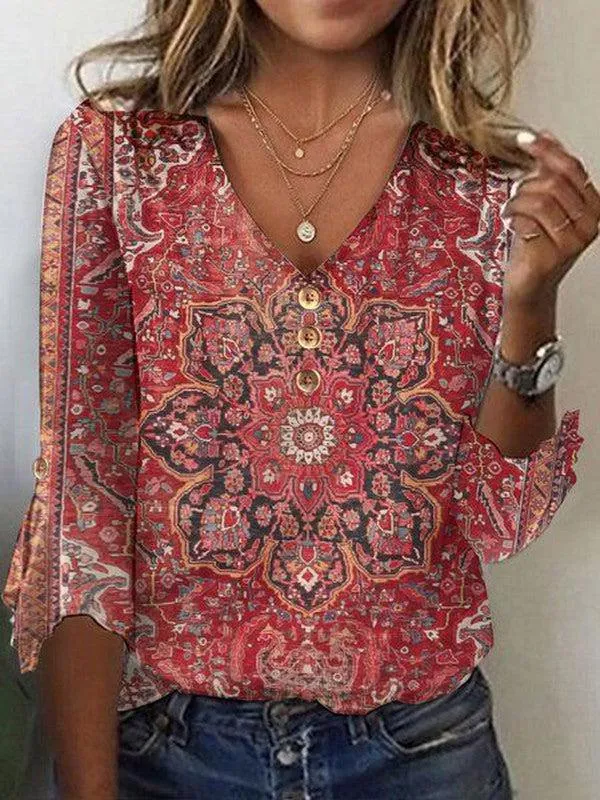 Daniela | Boho Ruffle Vintage Blouse