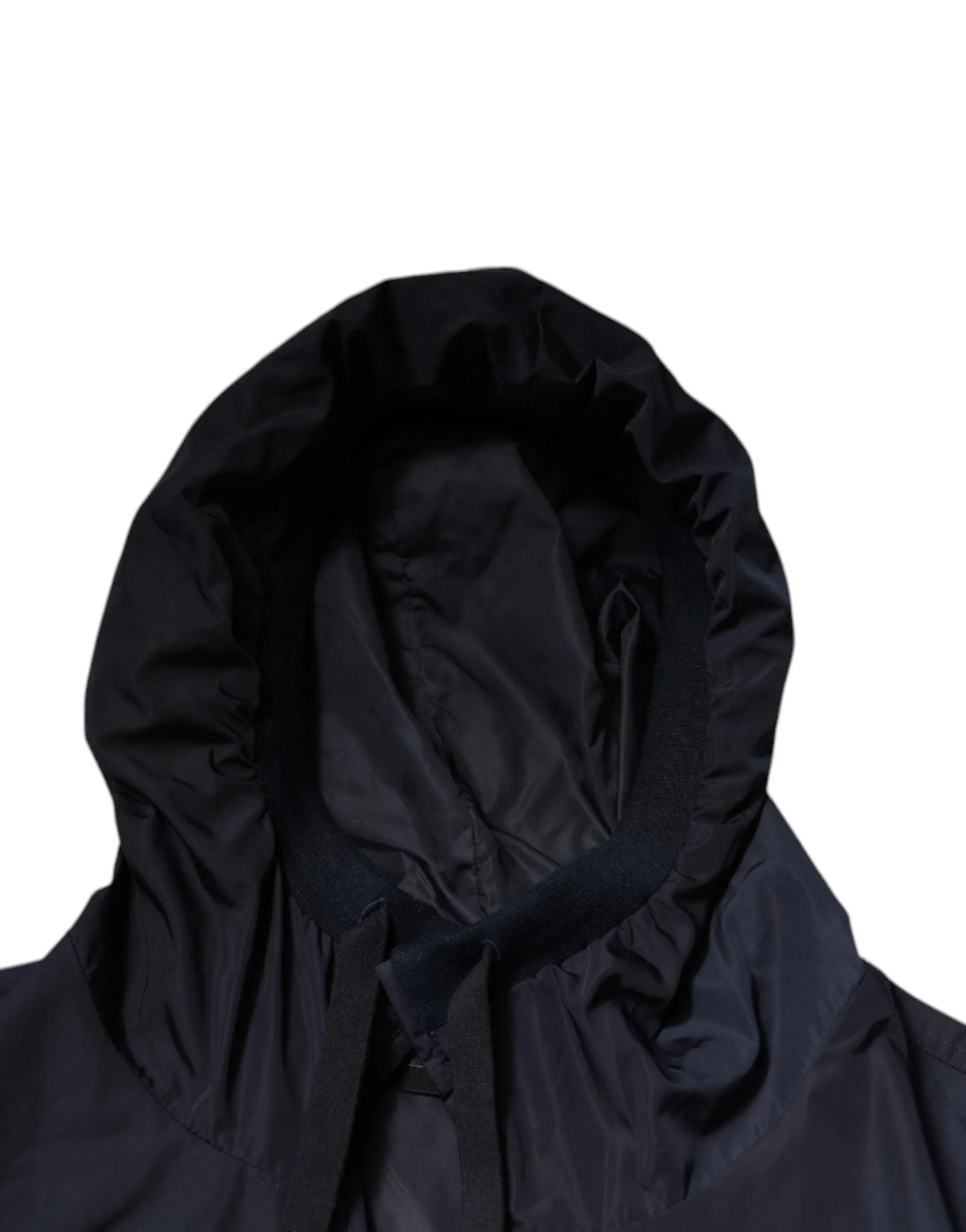 Dark Blue Logo Tape Full Zip Hooded Jacket
