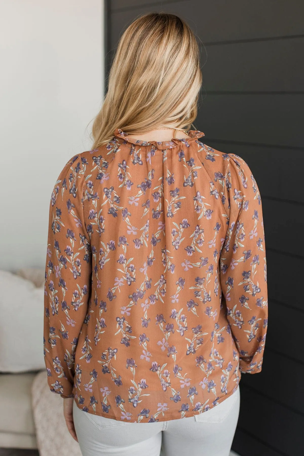 Definitely Dreamy Floral Blouse- Light Rust