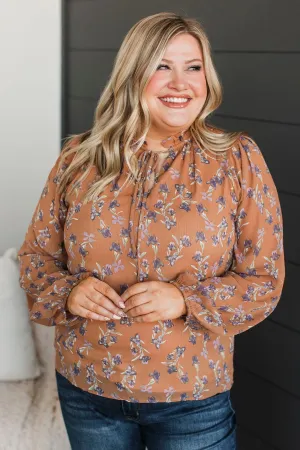 Definitely Dreamy Floral Blouse- Light Rust