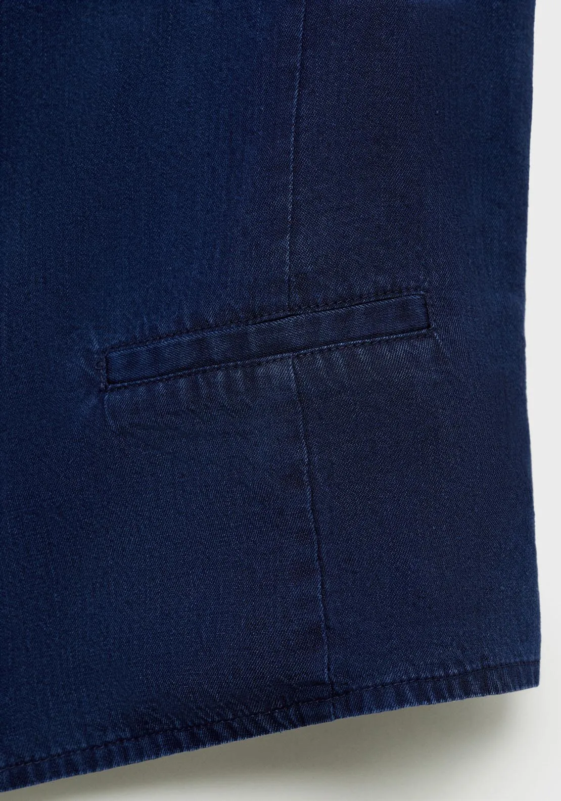 Denim-Effect Lyocell Waistcoat - Open Blue