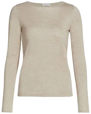 Deserto Metallic Cashmere Boatneck Shirt