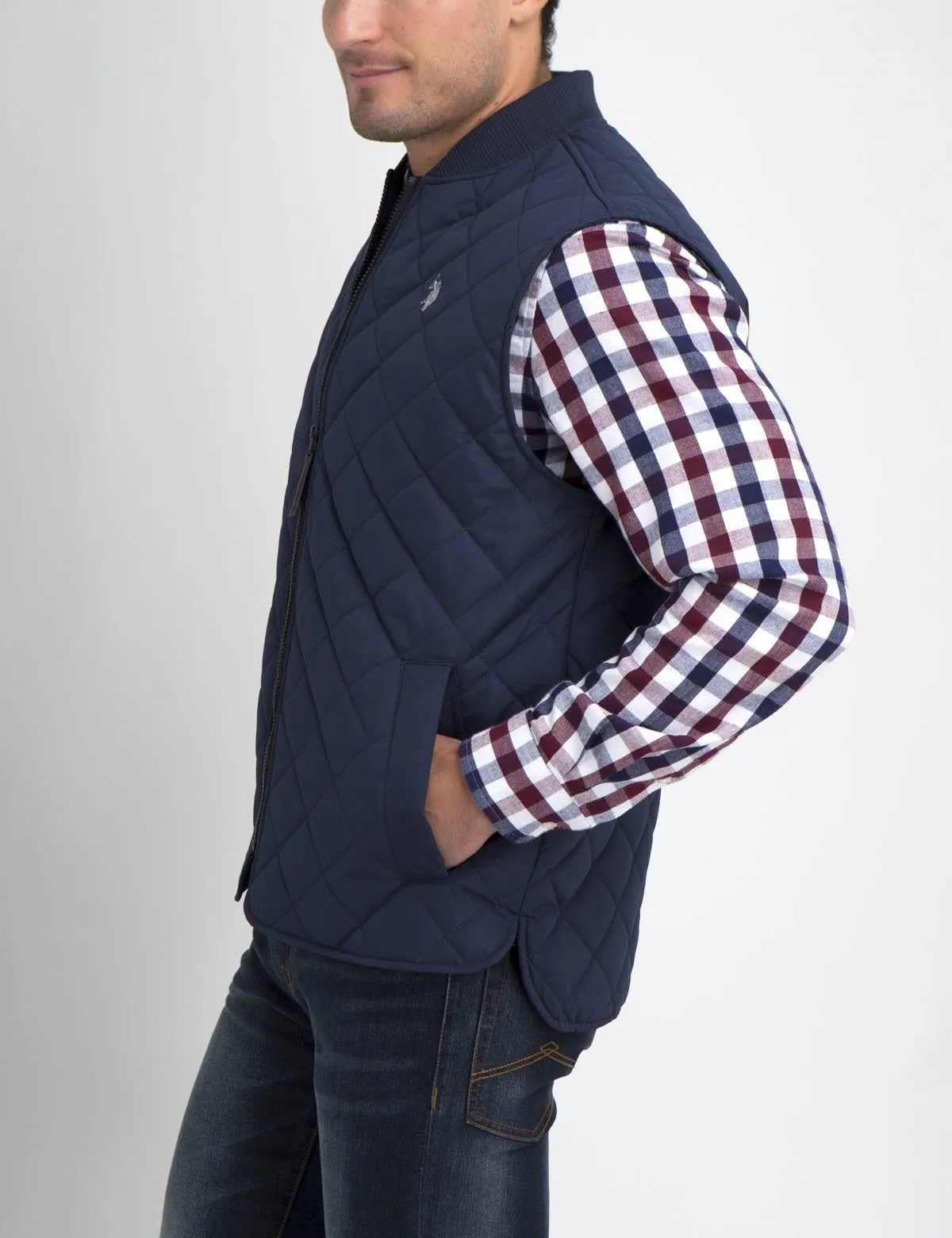 DIAMOND QUILT BOMER VEST