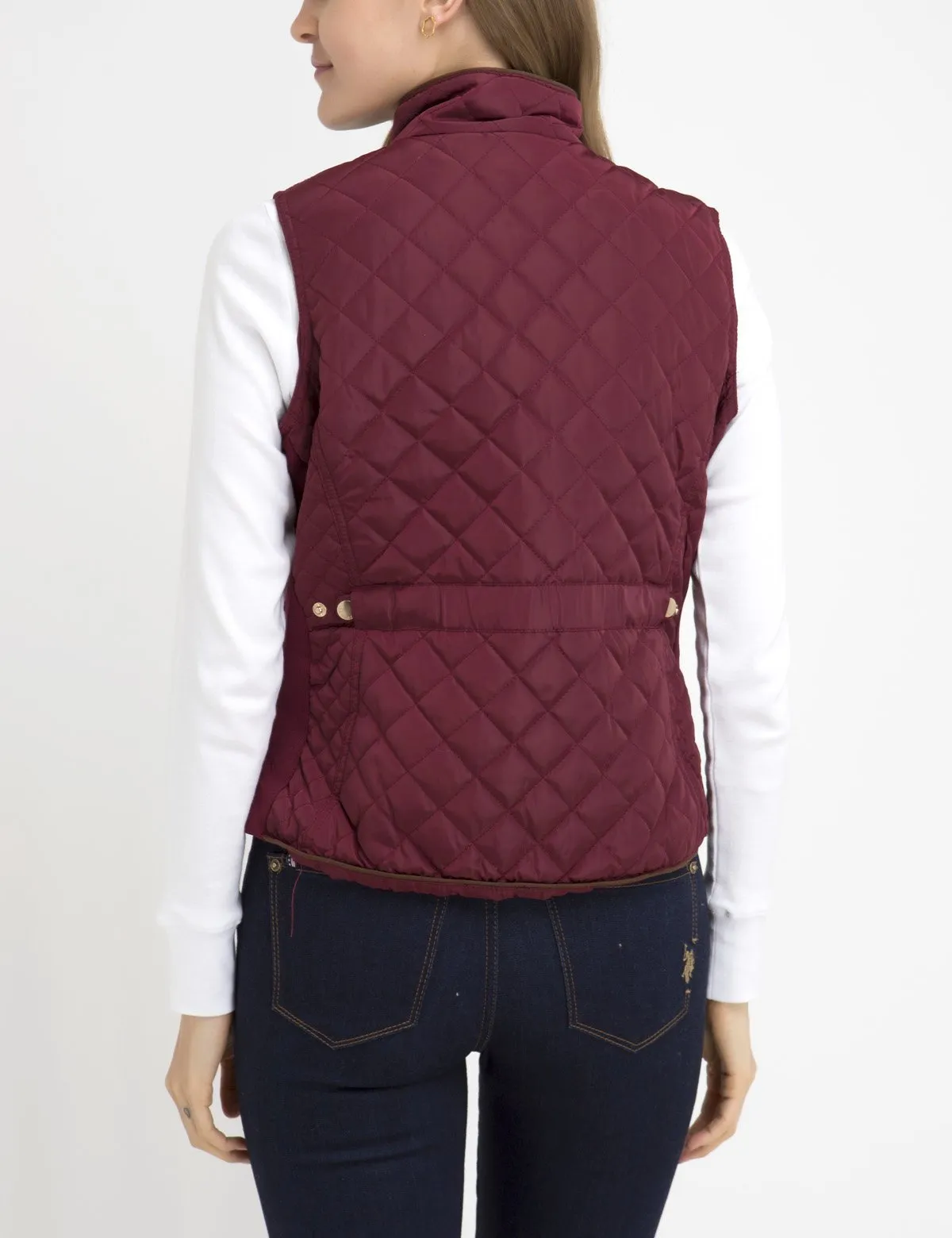 DIAMOND QUILT SIDE KNIT VEST