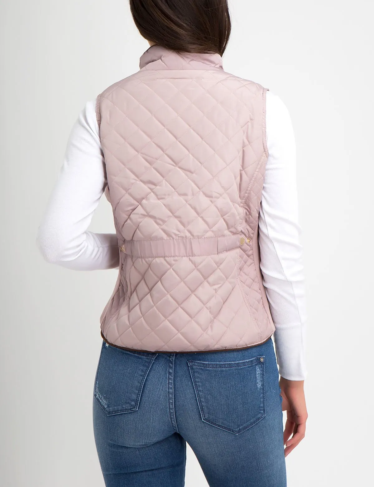 DIAMOND QUILT SIDE KNIT VEST