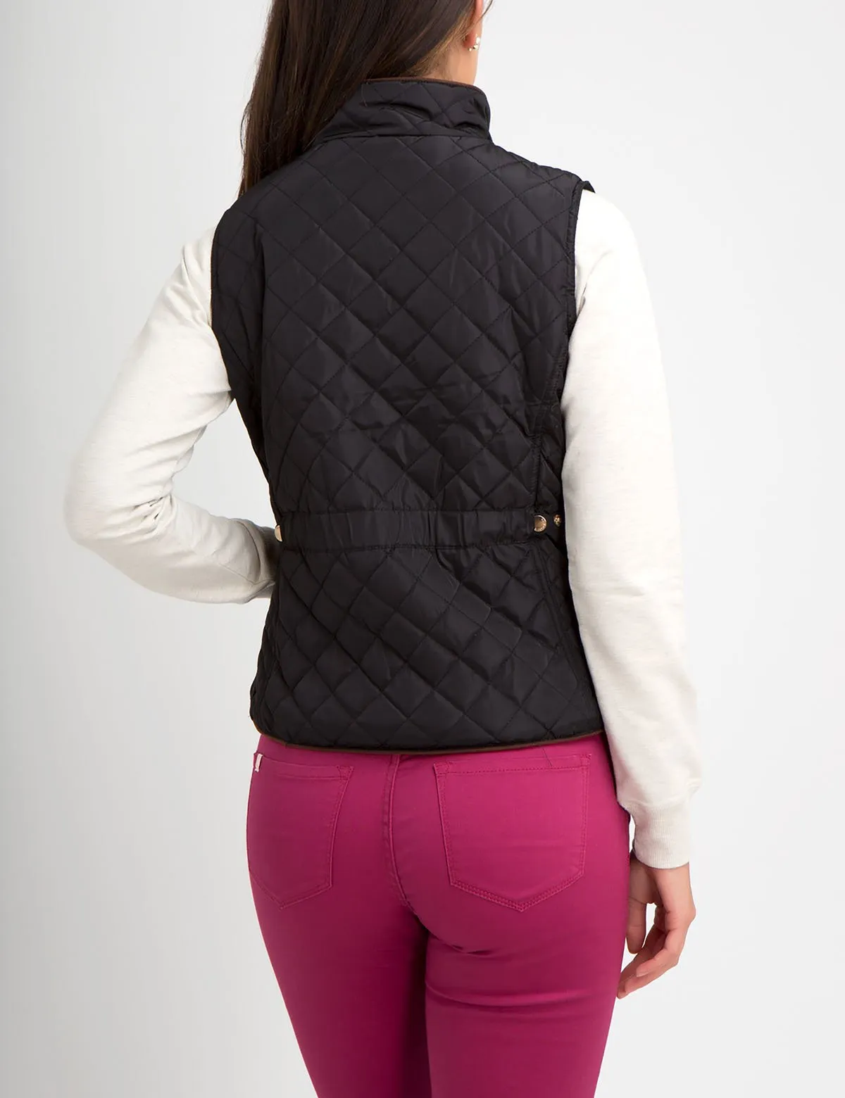 DIAMOND QUILT SIDE KNIT VEST