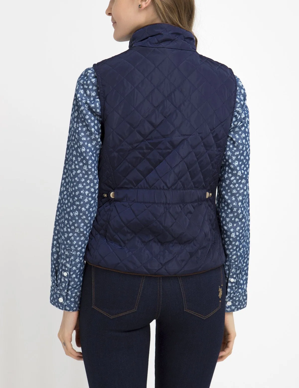 DIAMOND QUILT SIDE KNIT VEST