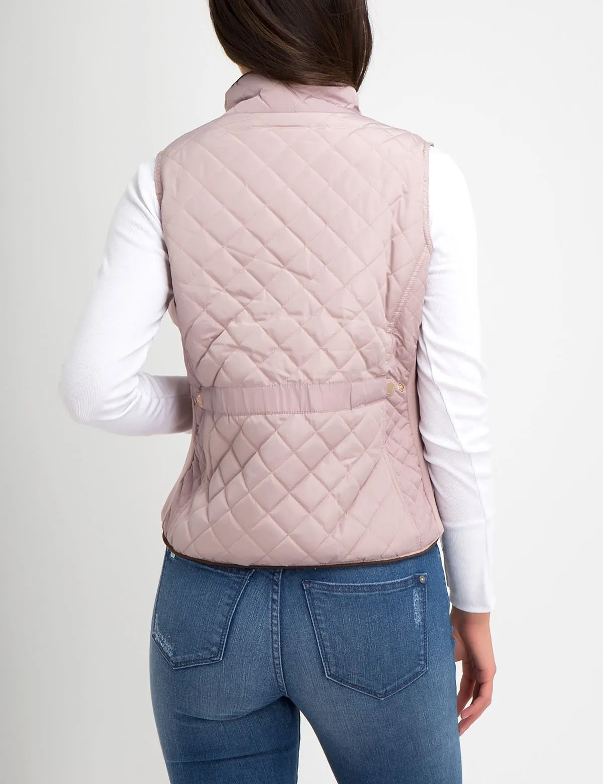DIAMOND QUILT SIDE KNIT VEST