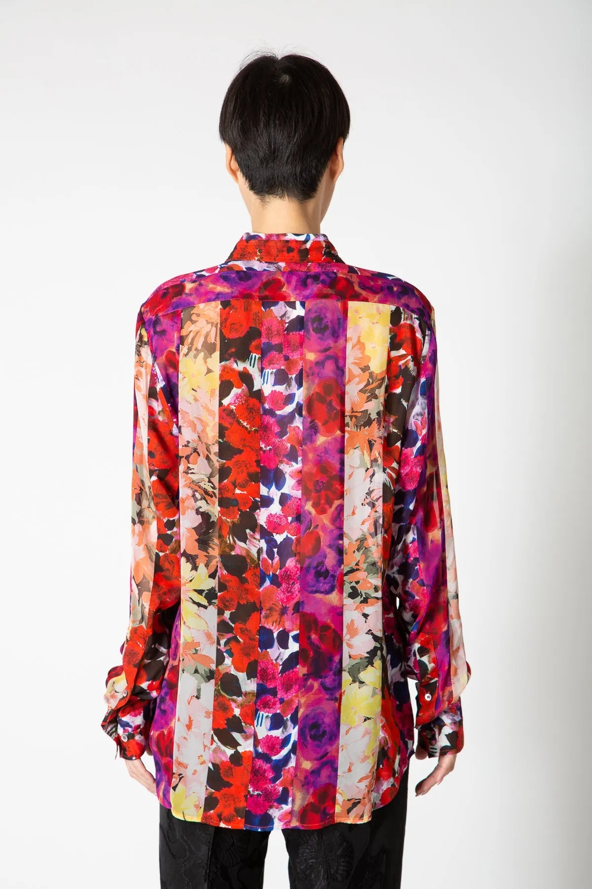 DRIES VAN NOTEN | FLORAL PATCH LONG SLEEVE SHIRT