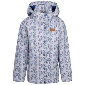 Drippy Girls' Unpadded Waterproof Rain Jacket in Grey Skies