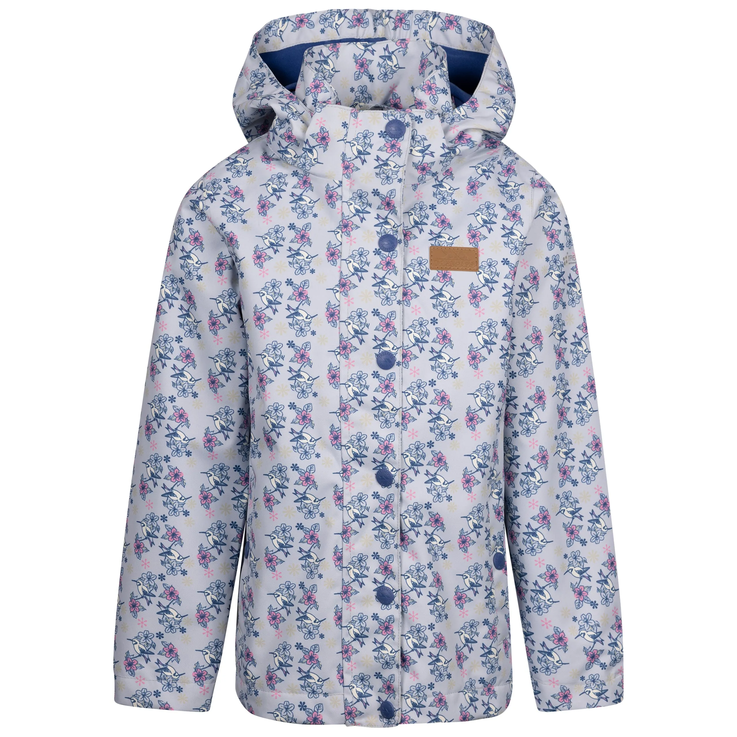 Drippy Girls' Unpadded Waterproof Rain Jacket in Grey Skies